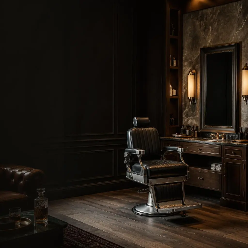 The MONARCH interior — low light, dark wood, brass.